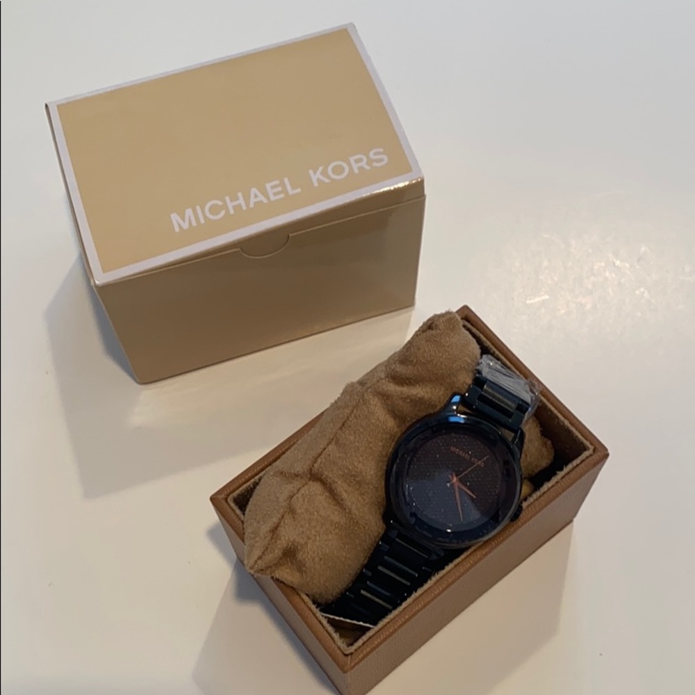 Michael Kors Black Ceramic Watch with Studded Face